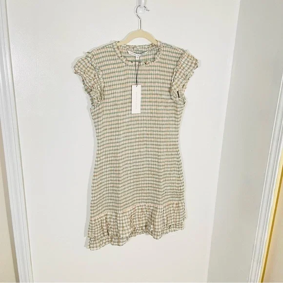 NWT Veronica Beard Cici Smocked Gingham Dress